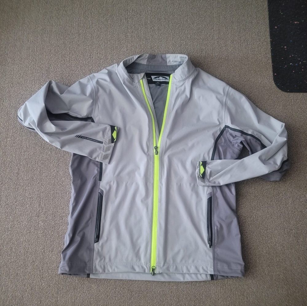 Sun Mountain Gray and Neon Green Zip-Up Jacket